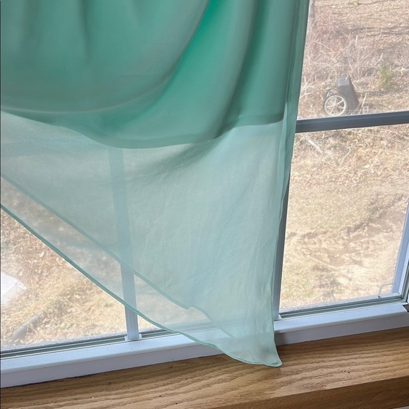 Express Green High Low Sundress Asymmetrical Neckline - Picture 7 of 9